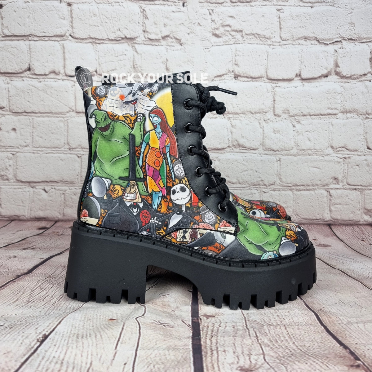 Nightmare Before Christmas chunky heel ankle boots – Rock Your Sole - Main Image