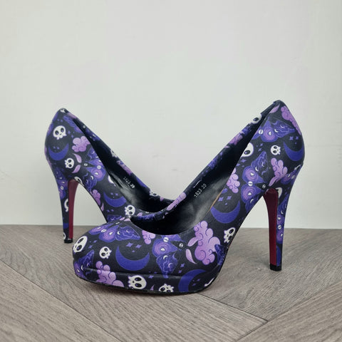 Purple Goth Moth High heels