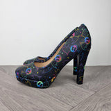 Rainbow Bat Skulls High heels