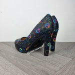 Rainbow Bat Skulls High heels