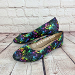 Rainbow Skulls Splat women dolly pumps