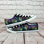 Rainbow skull splat sneakers