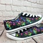 Rainbow skull splat sneakers