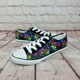 Rainbow skull splat sneakers