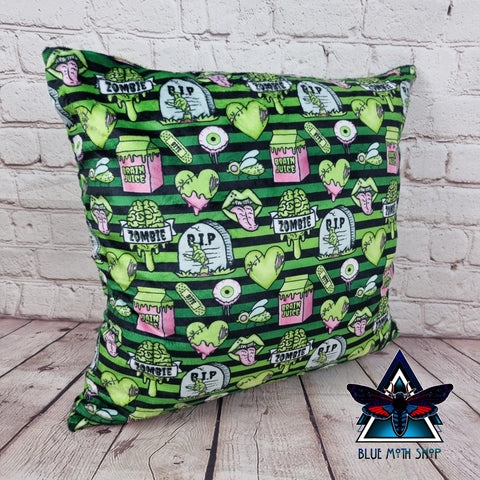 Green Zombie Stripe Soft Cushion