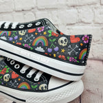 Rainbows and skulls women sneakers