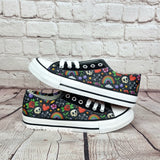 Rainbows and skulls women sneakers