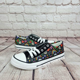 Rainbows and skulls women sneakers