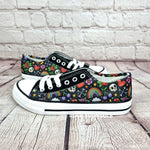 Rainbows and skulls women sneakers