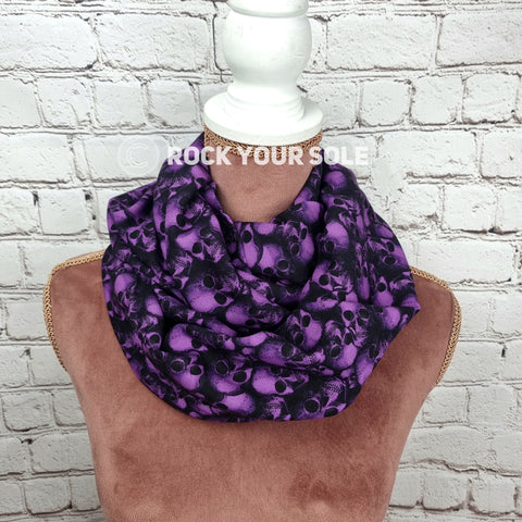 Purple Skulls infinity scarf