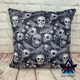 Ravens and Skulls Velvety Cushion