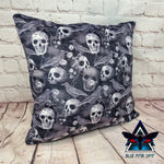 Ravens and Skulls Velvety Cushion