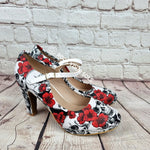 Skulls and roses 4inch heels with staps