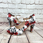 Skulls and roses 4inch heels with staps