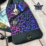 Purple Leopard Mini Travel Sling Bag