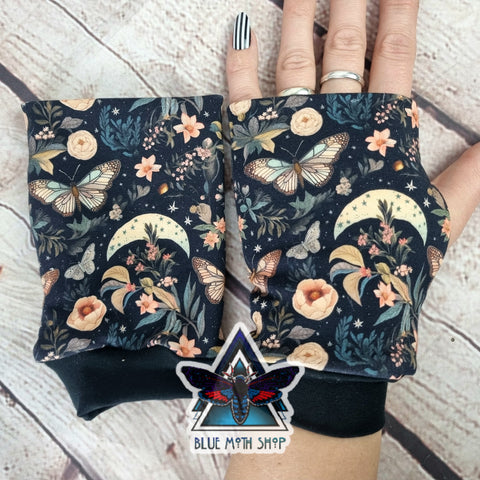 Floral Butterfly fingerless gloves