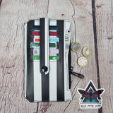 Black white stripes Slim Purse Wallet