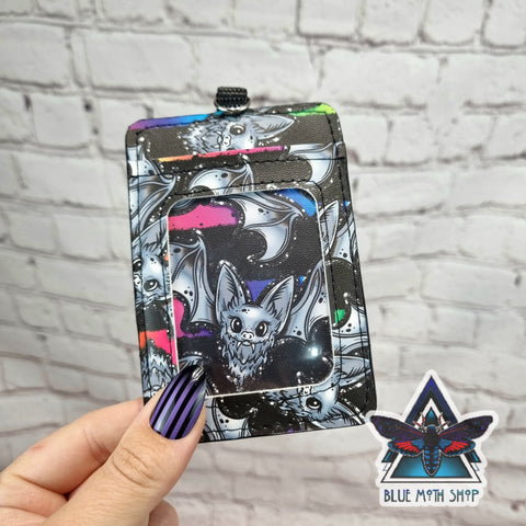 Neon rainbow bats ID wallet