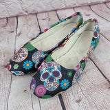 Sugar skull Ready made dolly pumps. size 8/41