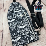 Damask Bats Mini Travel Sling Bag