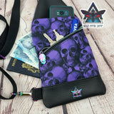 Purple Skulls Mini Travel Sling Bag