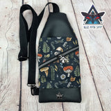 Autumn Mushrooms Mini Travel Sling Bag