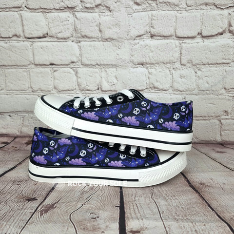 Purple Goth Moth sneakers