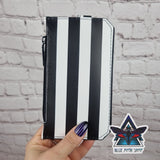 Black white stripes Slim Purse Wallet
