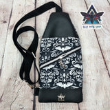 Damask Bats Mini Travel Sling Bag