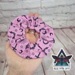 Pink bats scrunchie