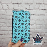 Blue Skulls Slim Purse Wallet