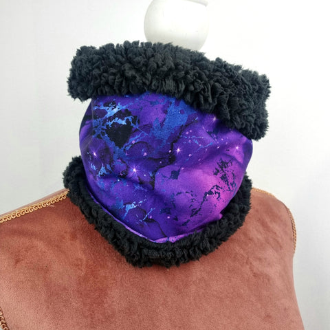 Purple Marble snood scarf
