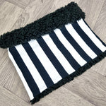 Black and white stripes snood scarf