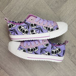 Lilac Skull Cherries print women sneakers