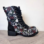 Skulls and Roses Ankle Boots