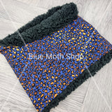 Navy Copper Leopard snood scarf