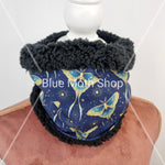 Blue Moth snood scarf