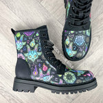 Baphomed neon goat ankle boots