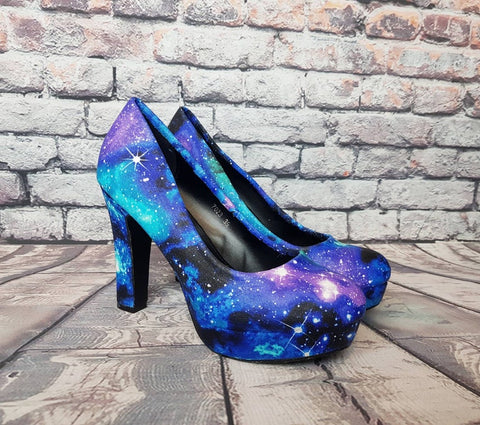 Blue Galaxy High heels
